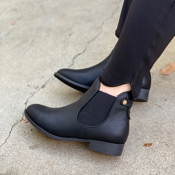 Chelsea Black Low Heel Ankle Bootie - Picture 5 of 5
